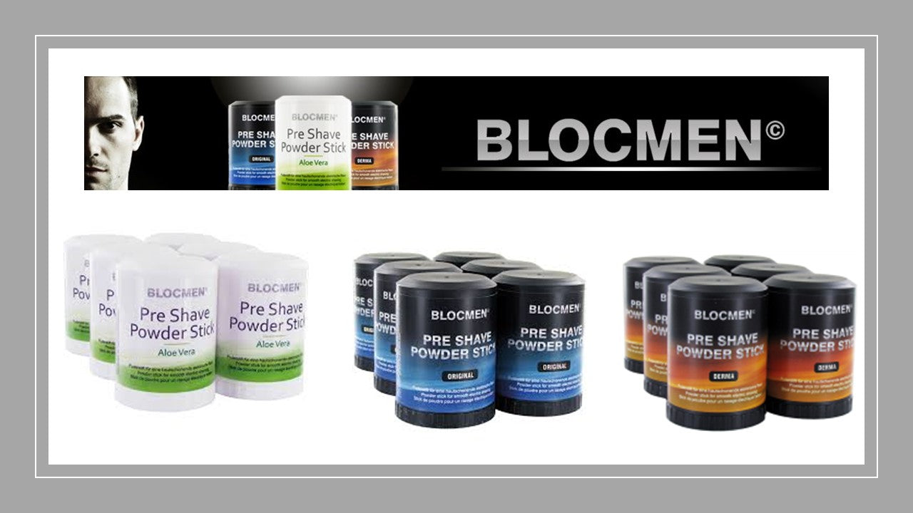  BLOCMEN© is a pre shave powder stick proven for decades. It is applied before dry shaving and provides for a gentle and skin-caring shave.